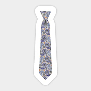 White Paisley Tie Sticker